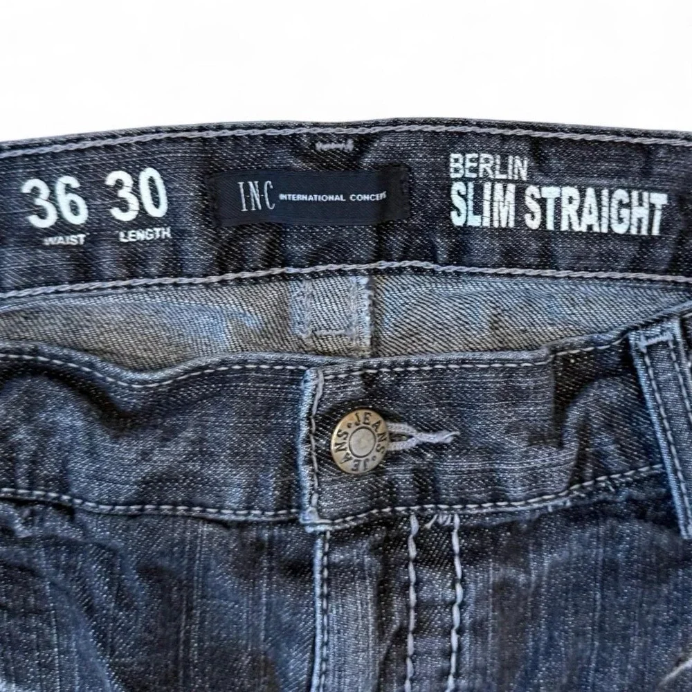 Vintage INC Faded Wash Black Jeans Men's 36x30 Grunge Distressed Punk Denim Y2K